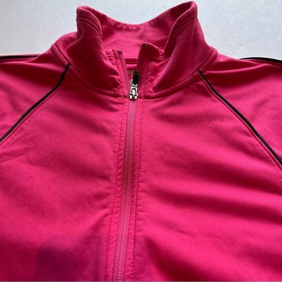 Danskin Now Women's Warm Up Jacket Pink with Gray Piping Size XL(16-18) - Picture 4 of 9